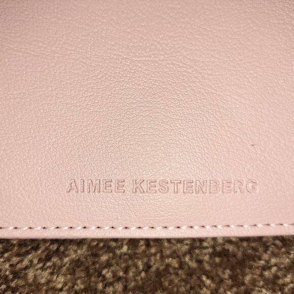 AIMEE KESTENBERG Pink Vegan Leather Bifold Credit Card Wallet ,Gold Hardware - Picture 3 of 8